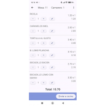 módulo de comanderos para restaurante, pedido